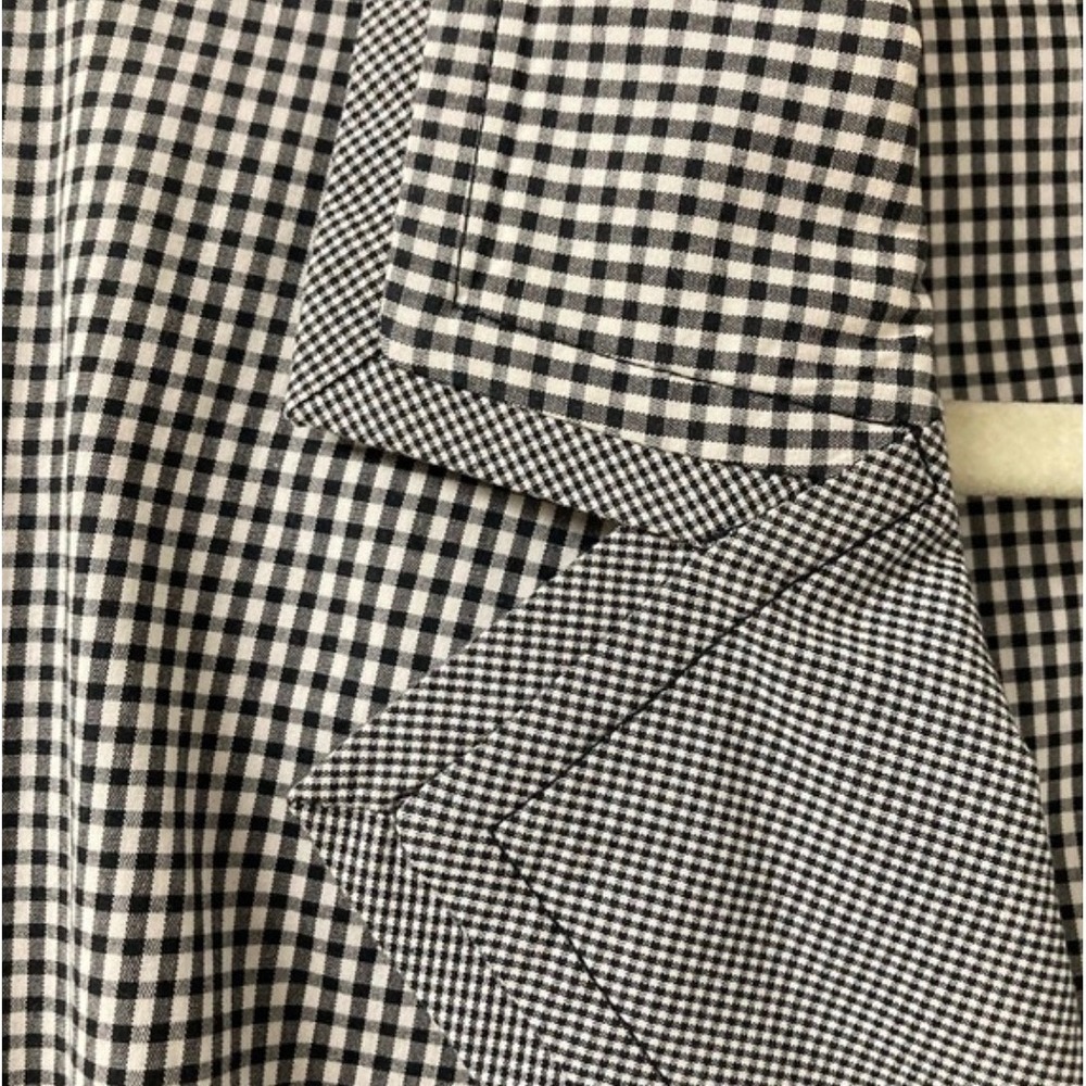 Talbots Womens 16W Black White Gingham Blazer Jacket Stretch Cotton Blend - Picture 6 of 6